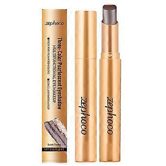 Zephoco's Three-Color Eyeshadow Stick (Earth Pearlescent Color) Is Dazzling And Colorful, With Multiple Styles Of Eye Makeup That Is Easy To Apply And