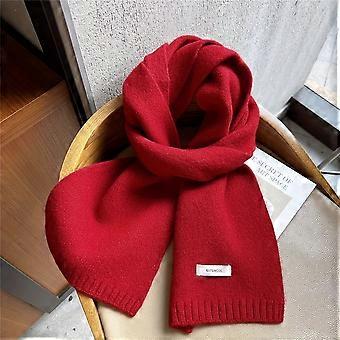 Schal aus 100 % Merinowolle, einfarbig, weich, Partnerlook, warm, vielseitig, koreanisch, Unisex, für Herbst und Winter