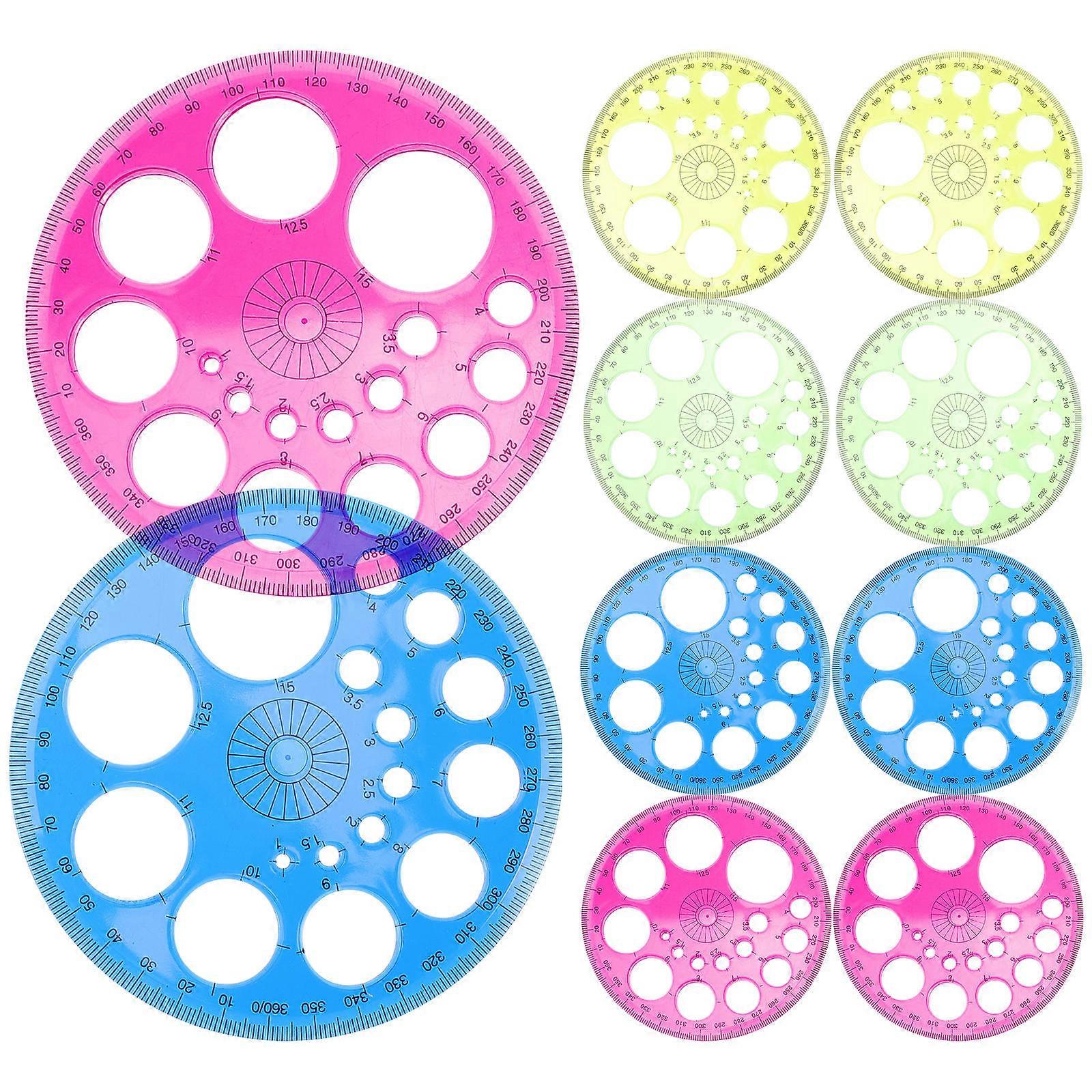 Circle Protractor Plastic Measuring Protractor for Math 10Pcs Set