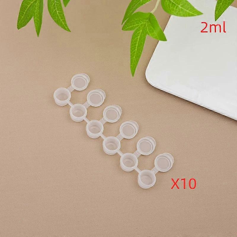 10Pcs Empty Leakproof Paint Container Strips 2ml 3ml 5ml Stackable Lids for Art Craft Project Pigment Sample Display Storage
