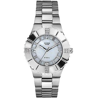 Guess ss Watch Quartz Analog Woman Watch with 90192L1 Stainless Steel Bracelet
