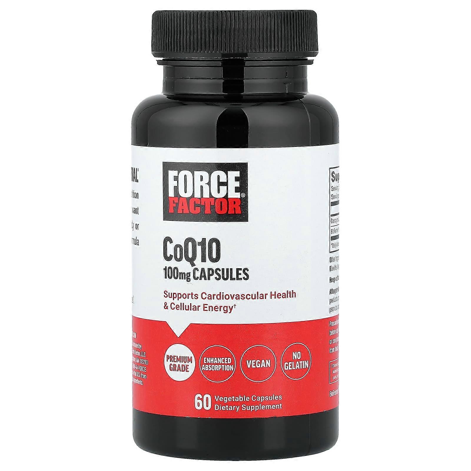 Force Factor, CoQ10, 100 mg, 60 Vegetable Capsules