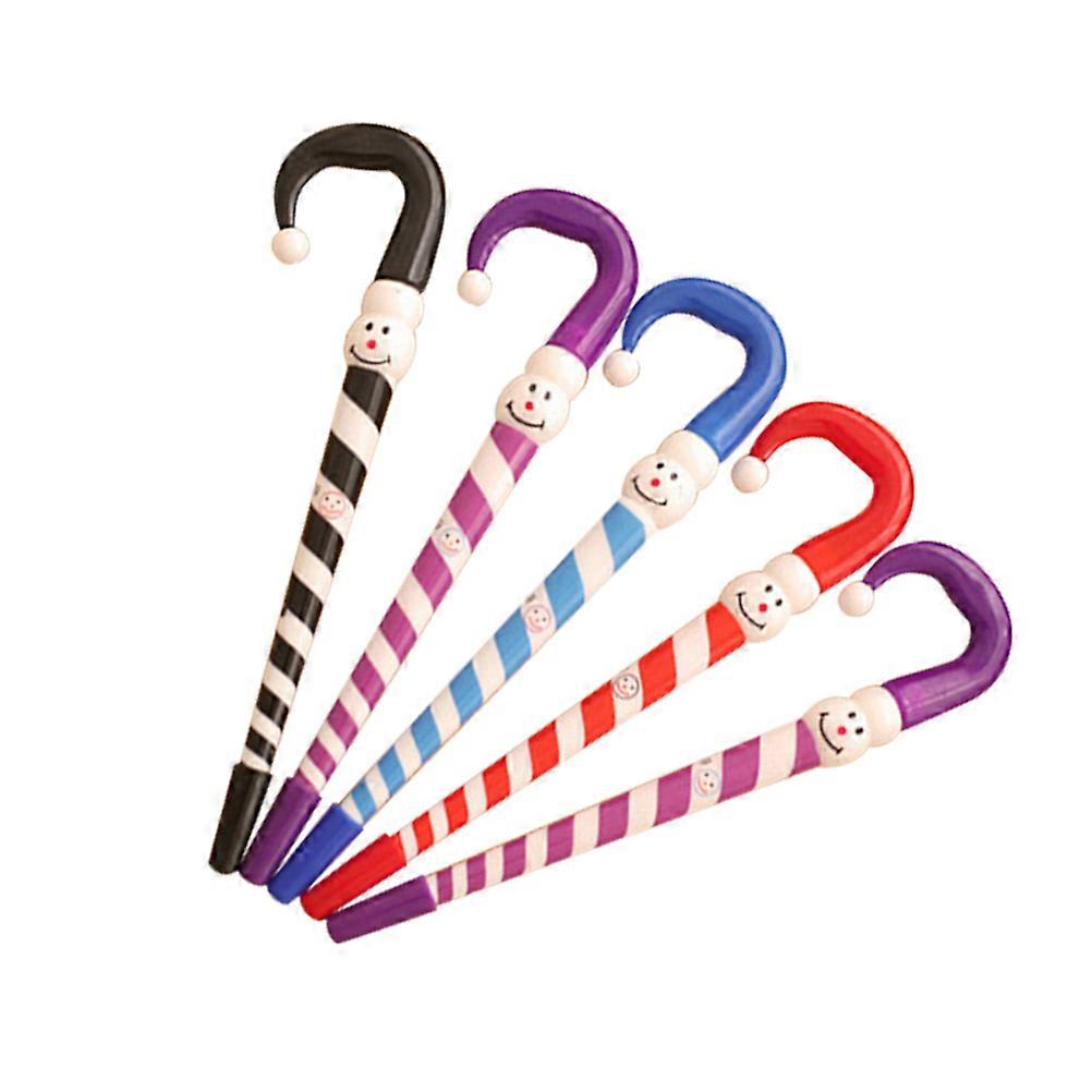 Stylos-plume en forme de bonhomme de neige de Noël, parapluie pour écrire, lot de 5, idéal pour l'école et le bureau.