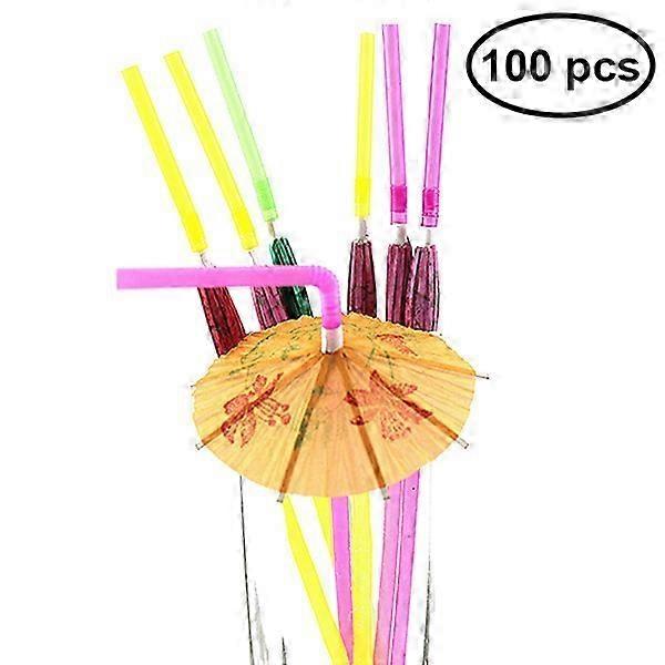 Fluorescent Umbrella compatible with Drinking 100Pcs Colorful Assortment
