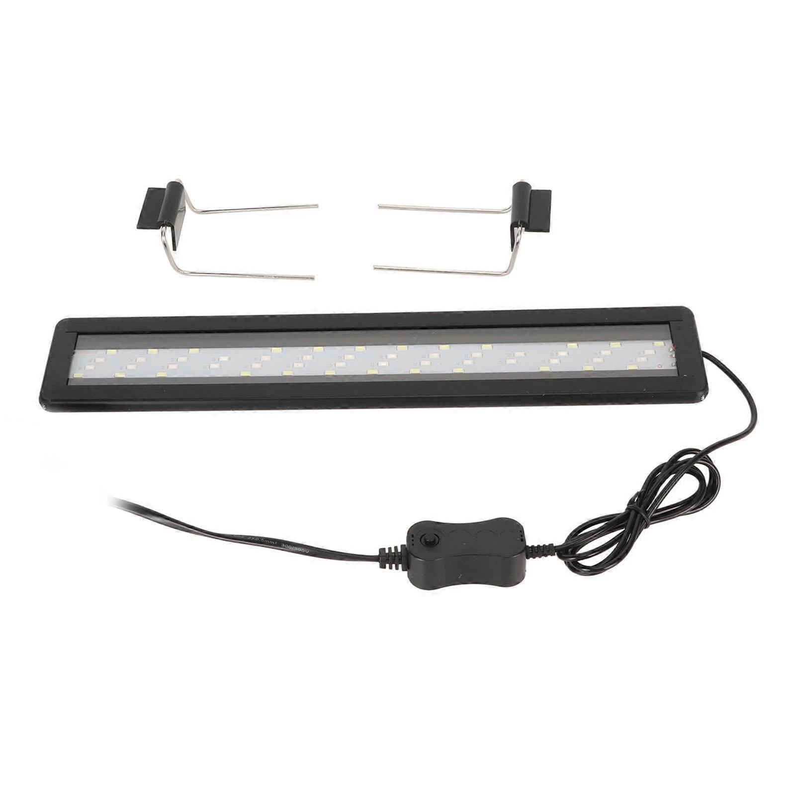 LED Aquarium Light 4 Rows Splashproof  thin Fish   LED Color Changing Light with Extendable Brackets Black