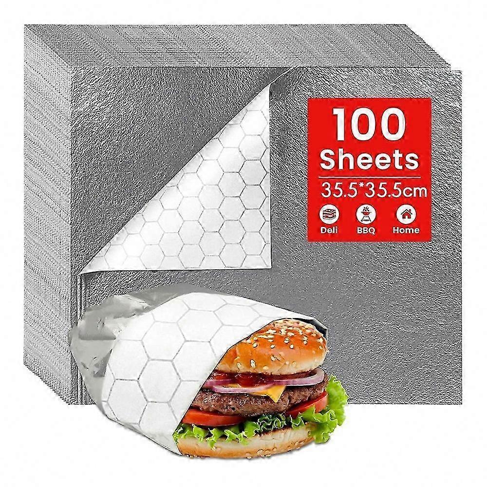 Sandwich Wrapping Paper with Foil Backing, 100 Sheets