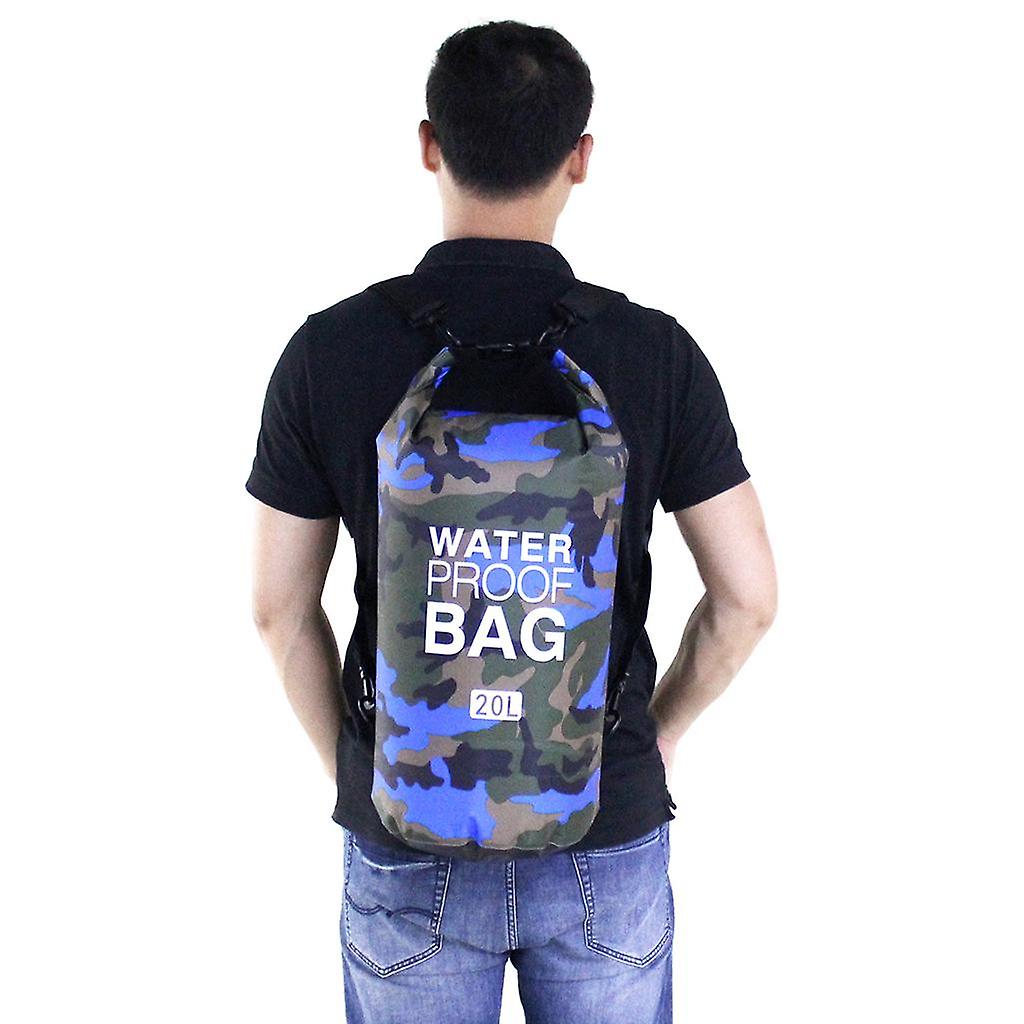 Ξηρή τσάντα σέρφινγκ αδιάβροχο σάκο στεγανό υπαίθριο ράφτινγκ βαρκάδα πλωτό μπλε 20L