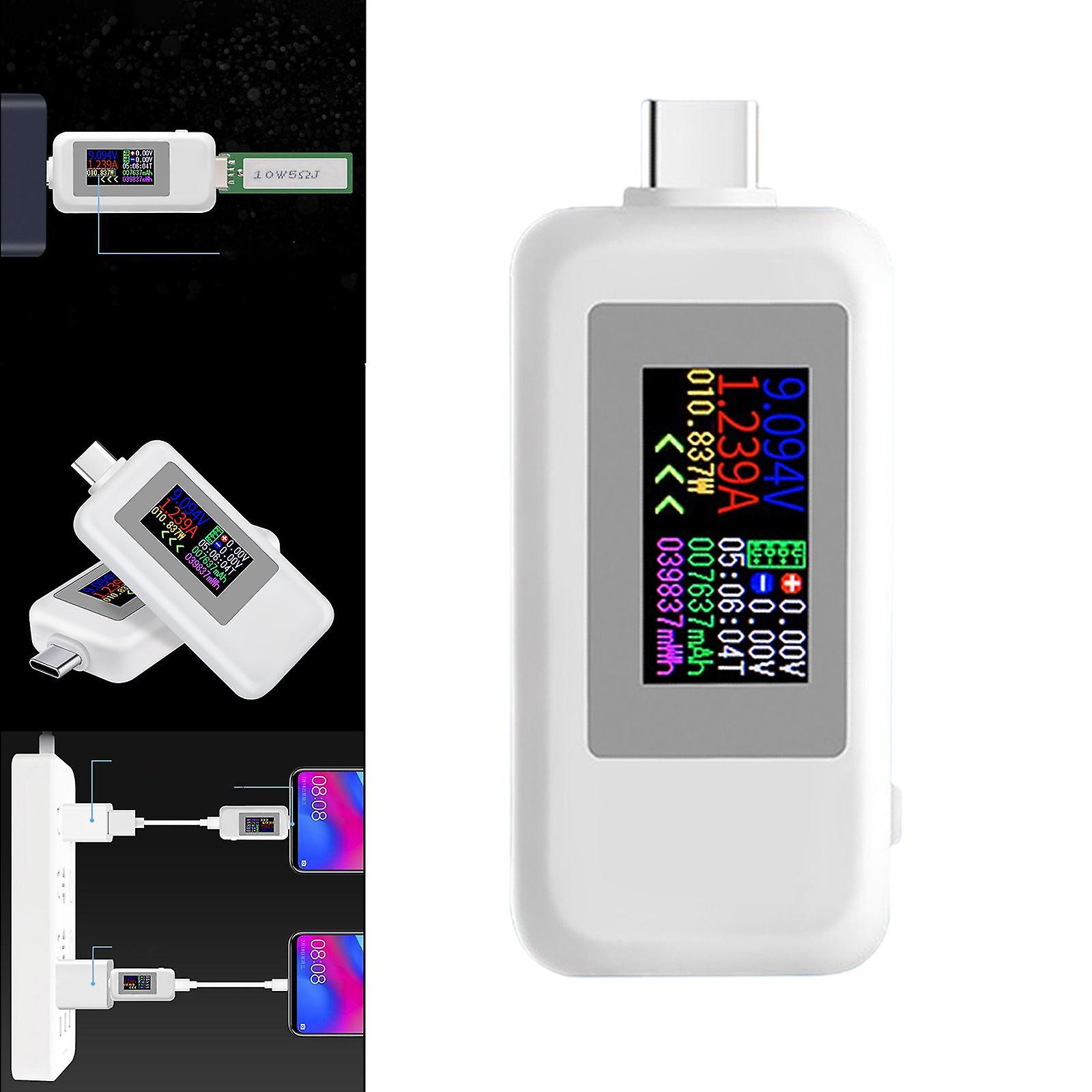 2-fach USB Typ-C Tester HD Display Measurement Tool Tester Kws-1902C weiß
