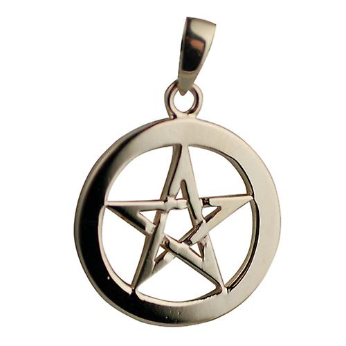 9ct Gold 30mm Pentangle in a circle Pendant