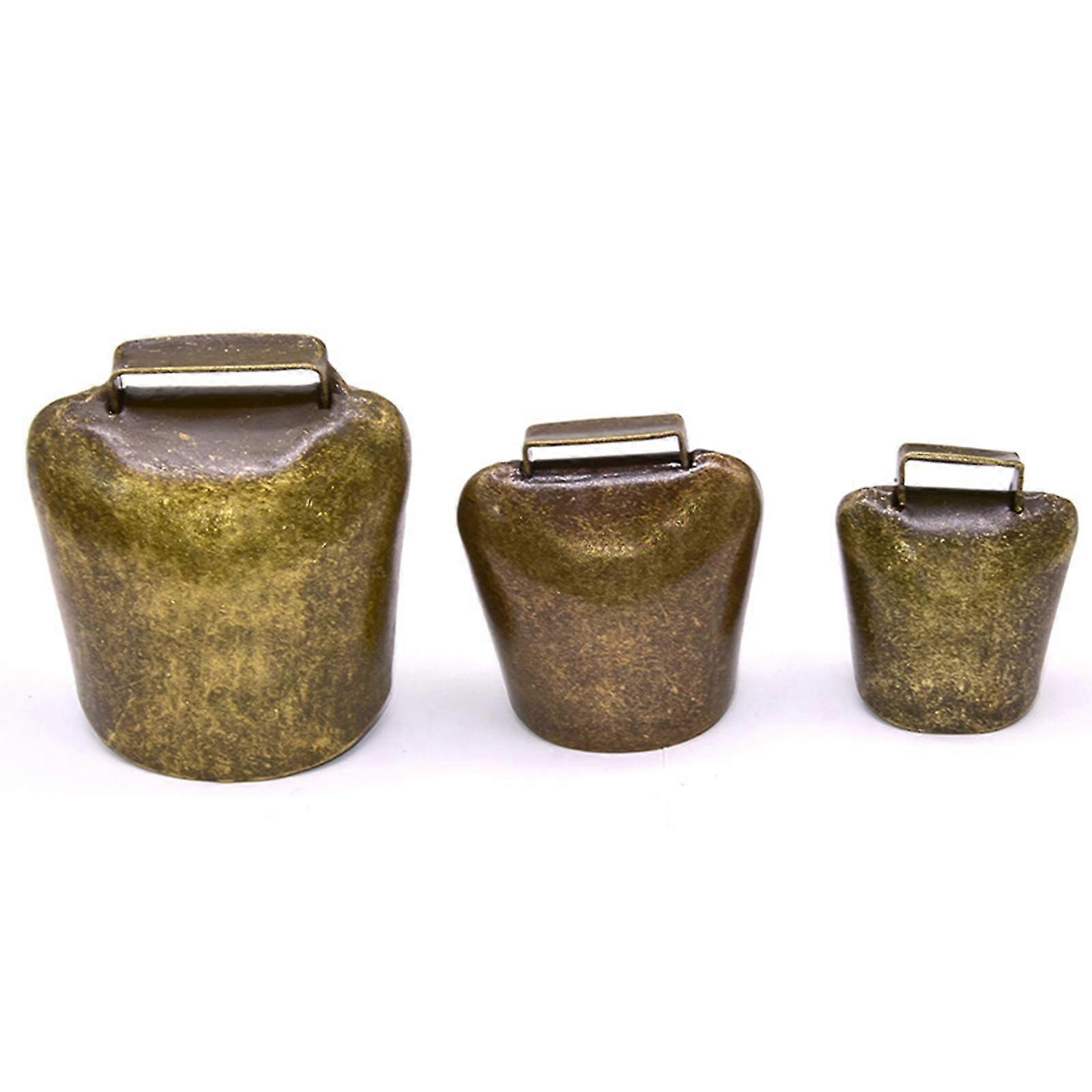 Antike Metallglocken für Kuh, Pferd, Schaf, Kupfer, Vieh, Messing-Glocken, Metallglocken für Haustiere, 2 Stück (Bronze rot Antike Metallglocken für Kuh, Pferd, Schaf, Kupfer, Vieh, Messing-Glocken, Metallglocken für Haustiere, 2 Stück (Bronze rot