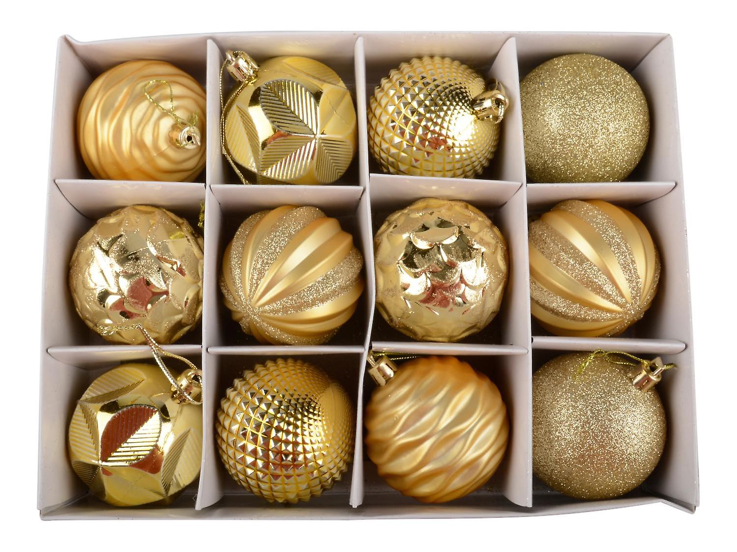 Weihnachtskugeln 12er-Pack Gold 