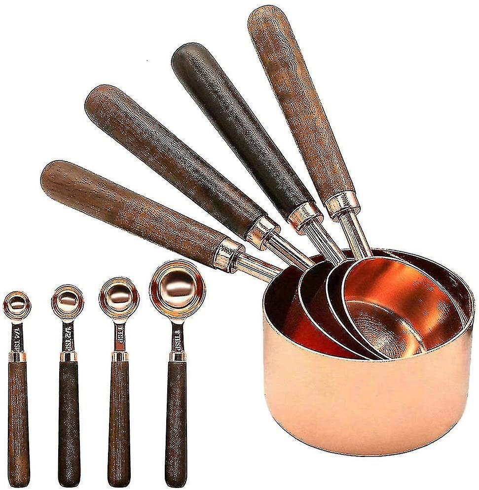 8 Measuring Cups And Spoons For Cooking, In Stainless Steel, Kitchen Measuring