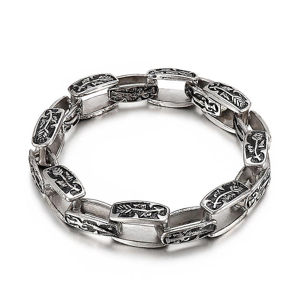 Punk Style Titanium Steel Bracelet With Distinctive Flower Patterns