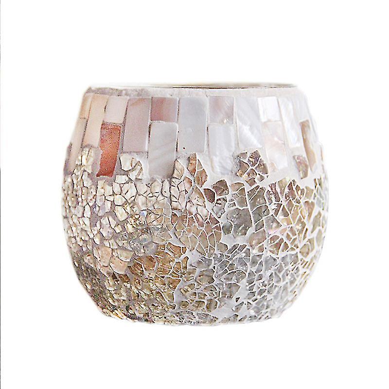 Candle Holder Centerpiece With 3d Effect Electric Mosaic Glass Tealight Home Table Desktop Decoration