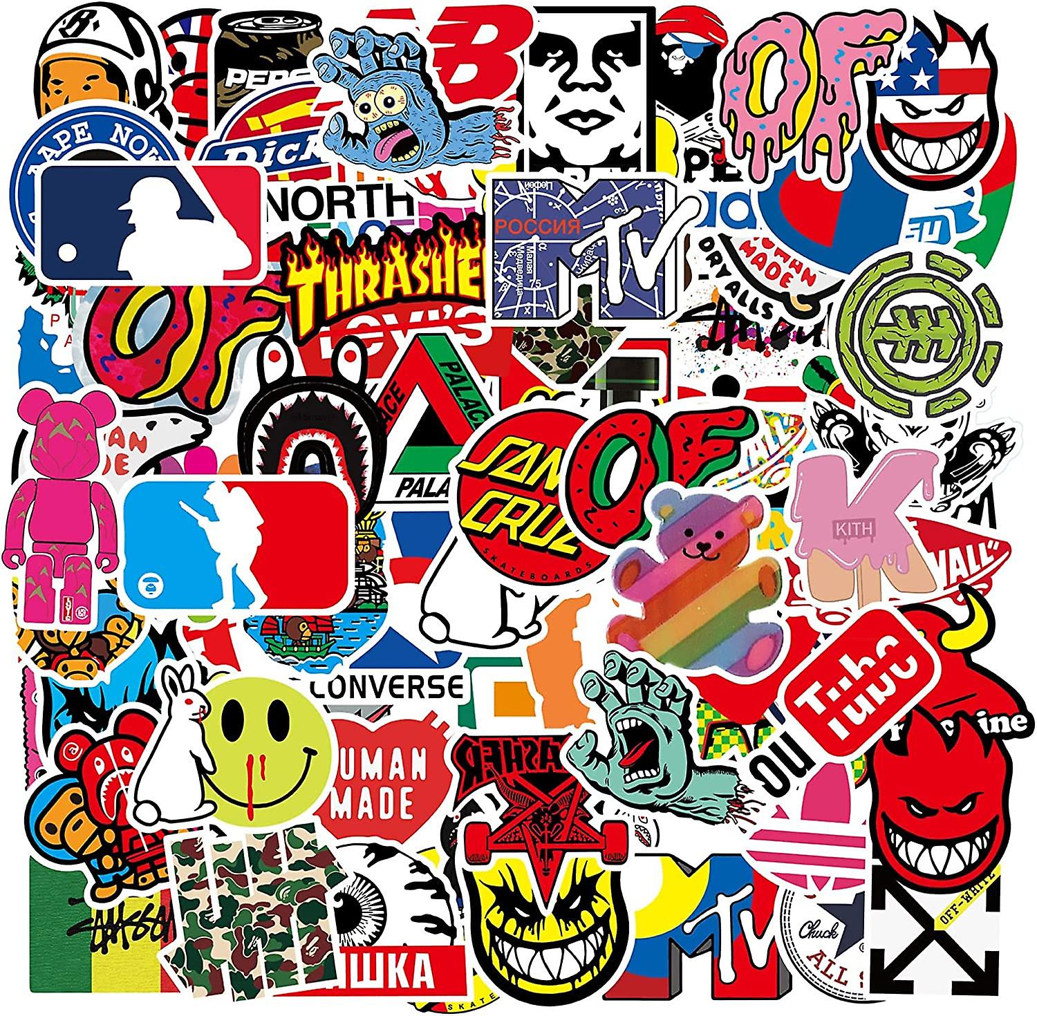 101pcs Skateboard klistremerker pakke ikke-gjenta kule klistremerke pakke  vanntette gjenbrukbare vinyl merke klistremerker | Fruugo NO, image size:1500x1470
