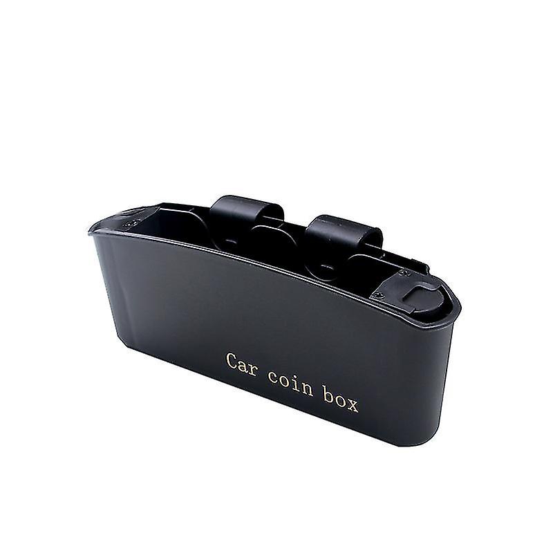Auto Portable Plastic Sturdy Black Coin Holder Storage Mini Box
