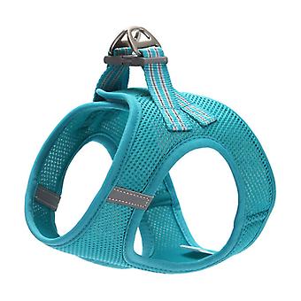 Soft Mesh Padded Puppy Harness Vest Breathable Adjustable Reflective Interior for Walking Running Training, Blue, S,