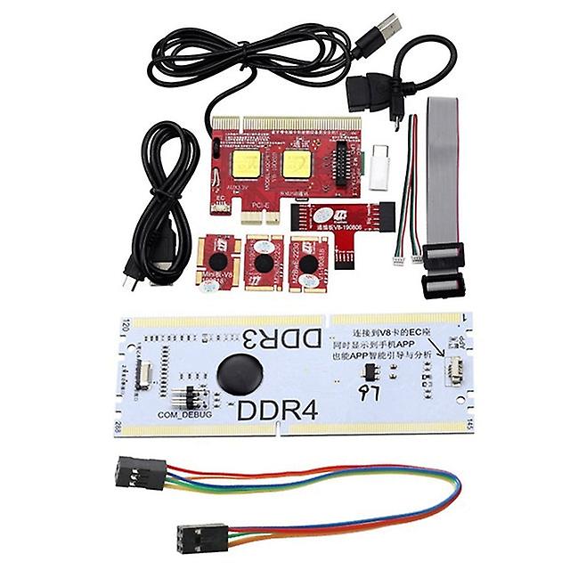 V8 Mobile Phone Bluetooth Smart Diagnostic Card Pci/pcie/lpc/minipci-e/ec Usb Tester Desktop Ddr34 Tester Card