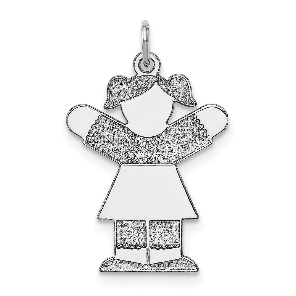 925 Sterling Silver Solid Polished Laser cut Charm 30x20mm Wide Pendant Necklace for Women