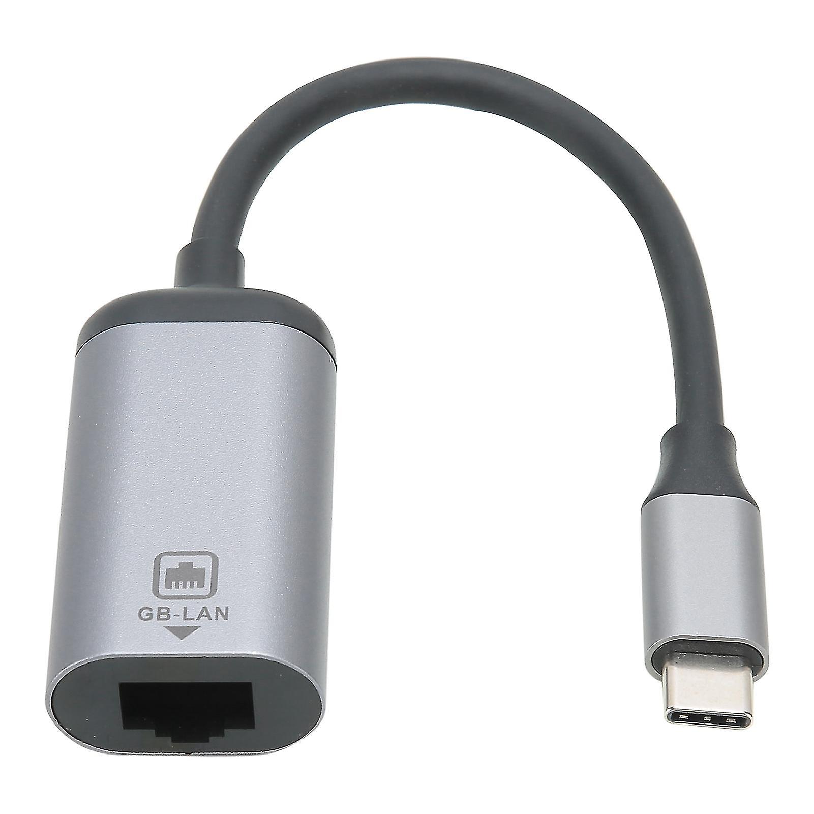 Type-C to Gigabit RJ45 Adapter - 1000Mbps, Plug & Play, Compatible with Windows/Android/OS X