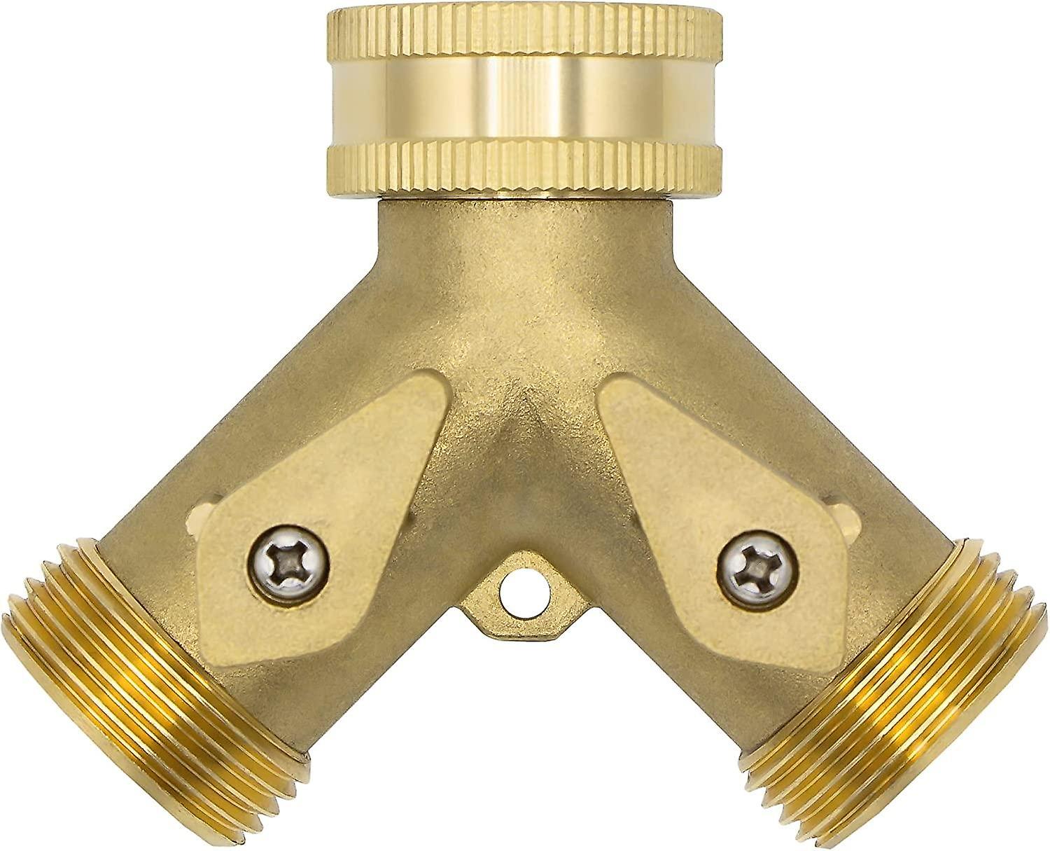 2-way Y-distributor, 3/4" male, brass, with shut-off valves