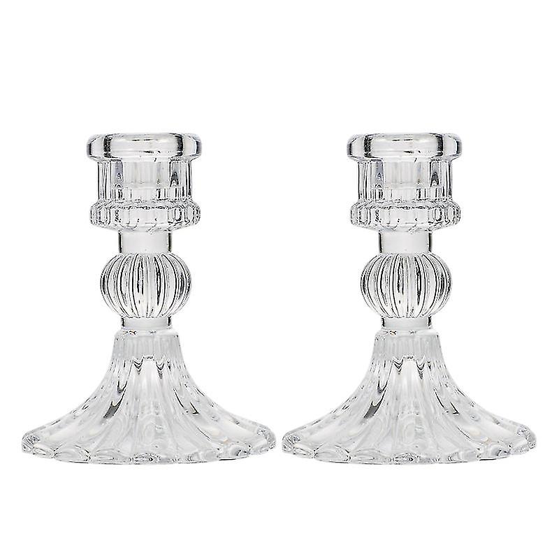 2pcs Glass Candlestick