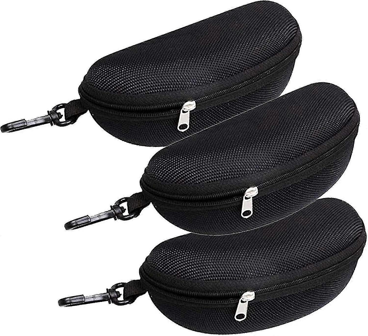 3 Pack Portable Waterproof Sunglasses Eyeglasses Case Zipper Hard Shell Box