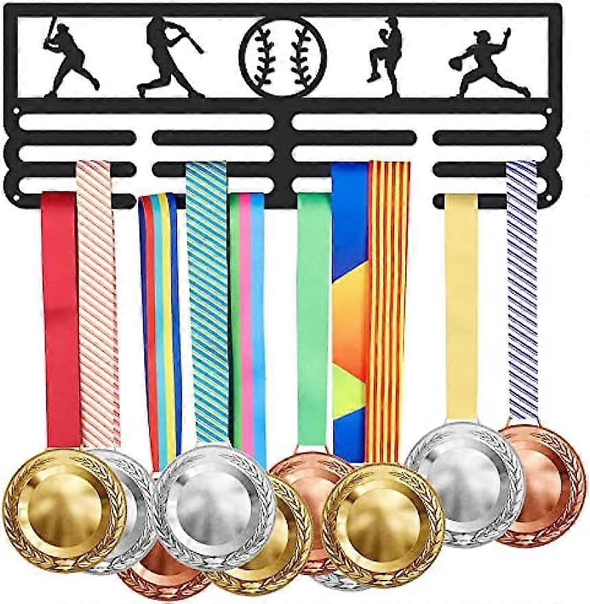 1set Holder Sports Medals Display Black Iron Wall Mounted Hooks