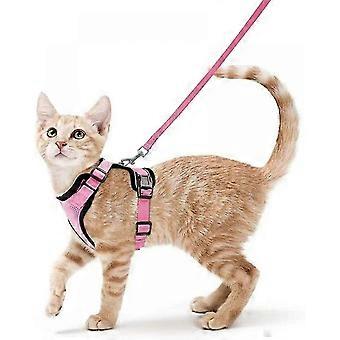 Escape Proof Soft Adjustable Vest Harnesses For Cats, Easy Control Reflective Strips