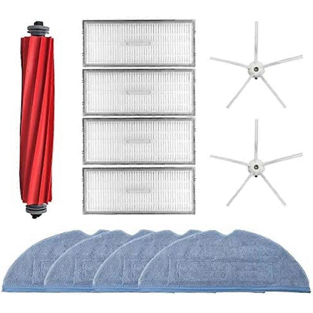 Zubehr Set fr Xiaomi Roborock S7/ S7+/ S7 MaxV/ S7 MaxV Plus Saugroboter, Hauptbrste, Wischtcher, Hepa-Filter, Seitenbrsten, Ersatzteil-Kit (weiss)