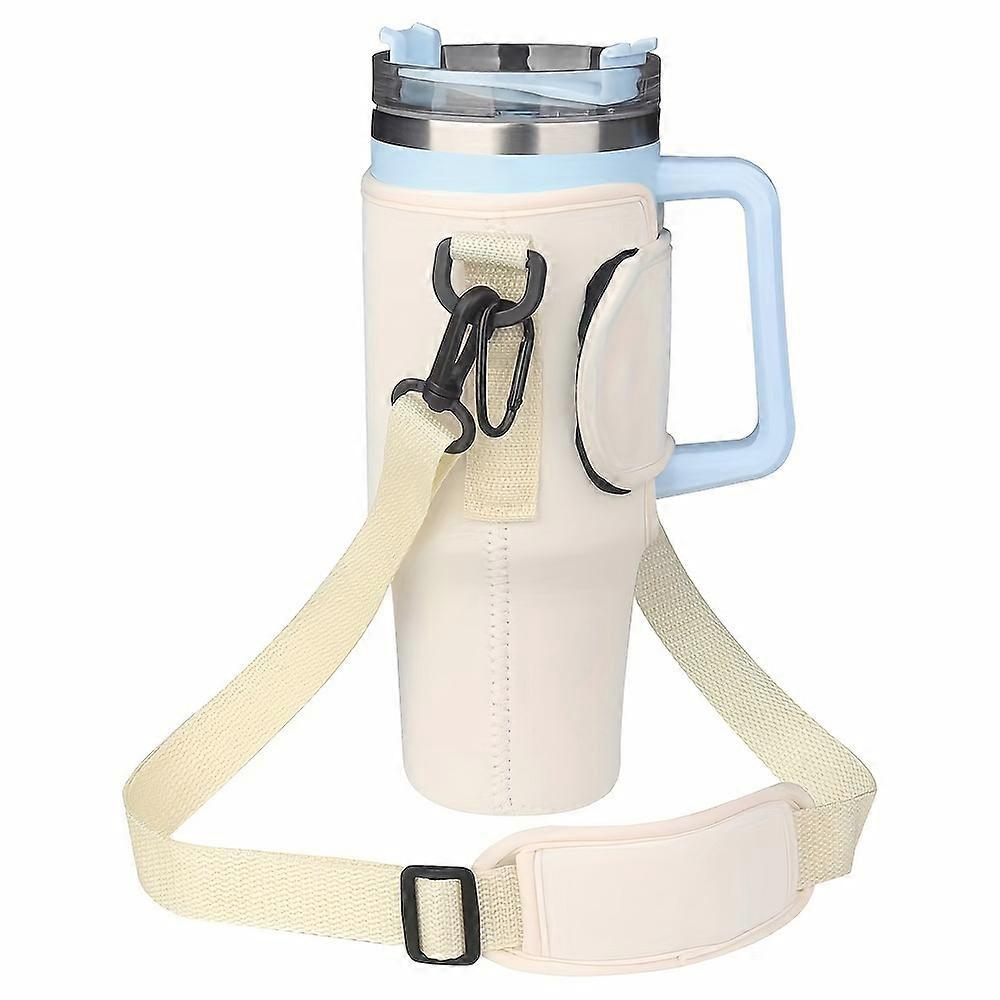Heat Resistant Portable Water Bottle Cover Bag with Adjustable Strap - Fits 40oz Vacuum Cups and Car Handles - Protects and Insulates Your Drink