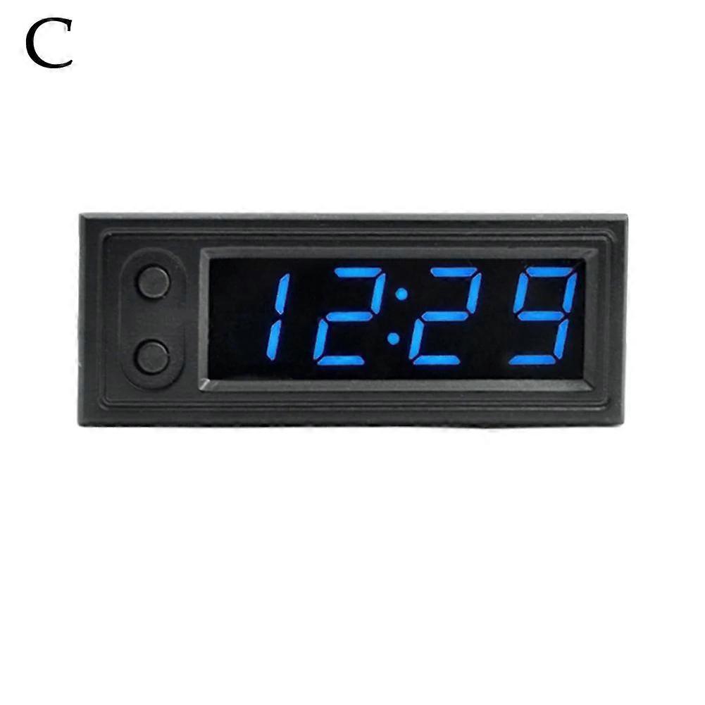Car Clock Universal Automotive Digital Clock Date 3 In 1 LCD Display Electronic Temperature Noctilucent Decoration 3 Colors