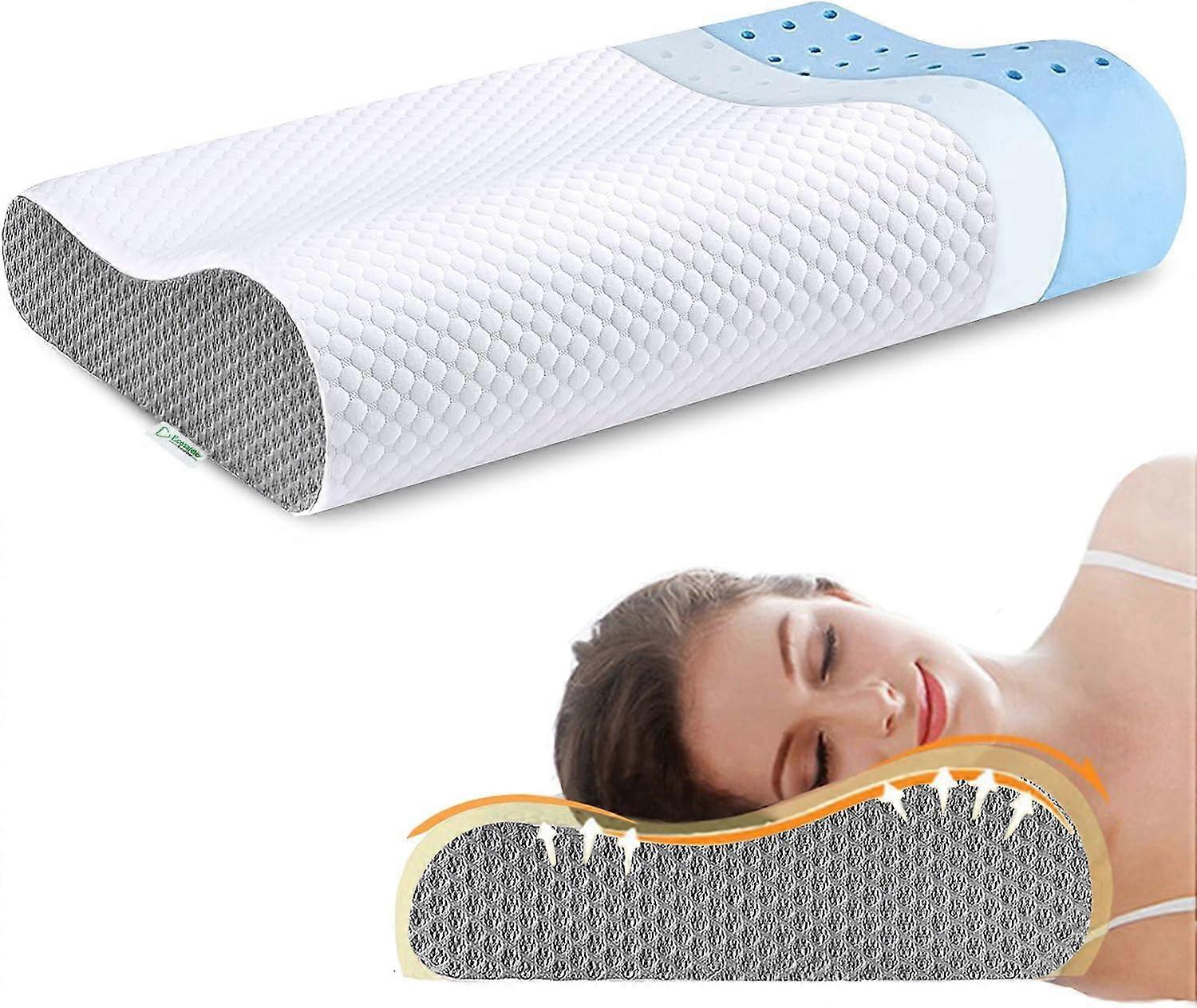 2024 New Upgrade Memory Foam Neck Pillows for Pain Relief Bed Pillow for Sleeping, Ergonomic Pillow  Gift