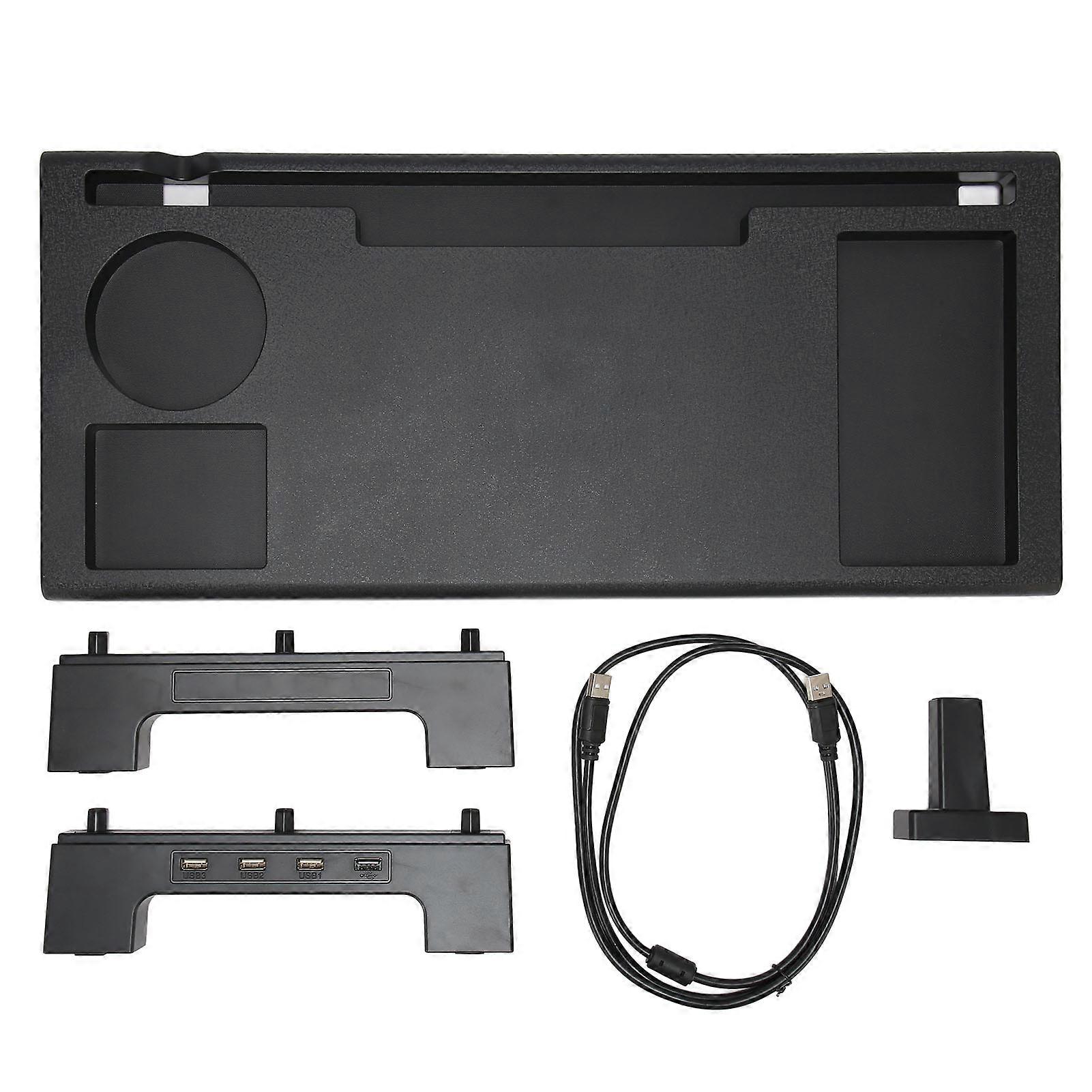 Monitor Riser Stand 3 USB Output Ergonomic Strong Plastic Easy Assembly Desktop Monitor Stand for Laptop Printer TV