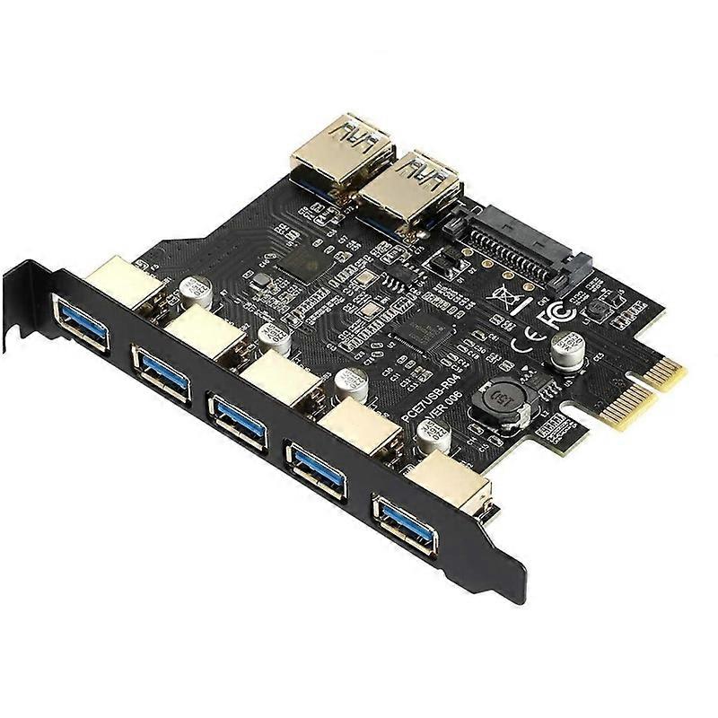 7x USB 3.0 PCIe Expansion Card PCI Express PCIe USB Hub Adapter 7-port USB3.0