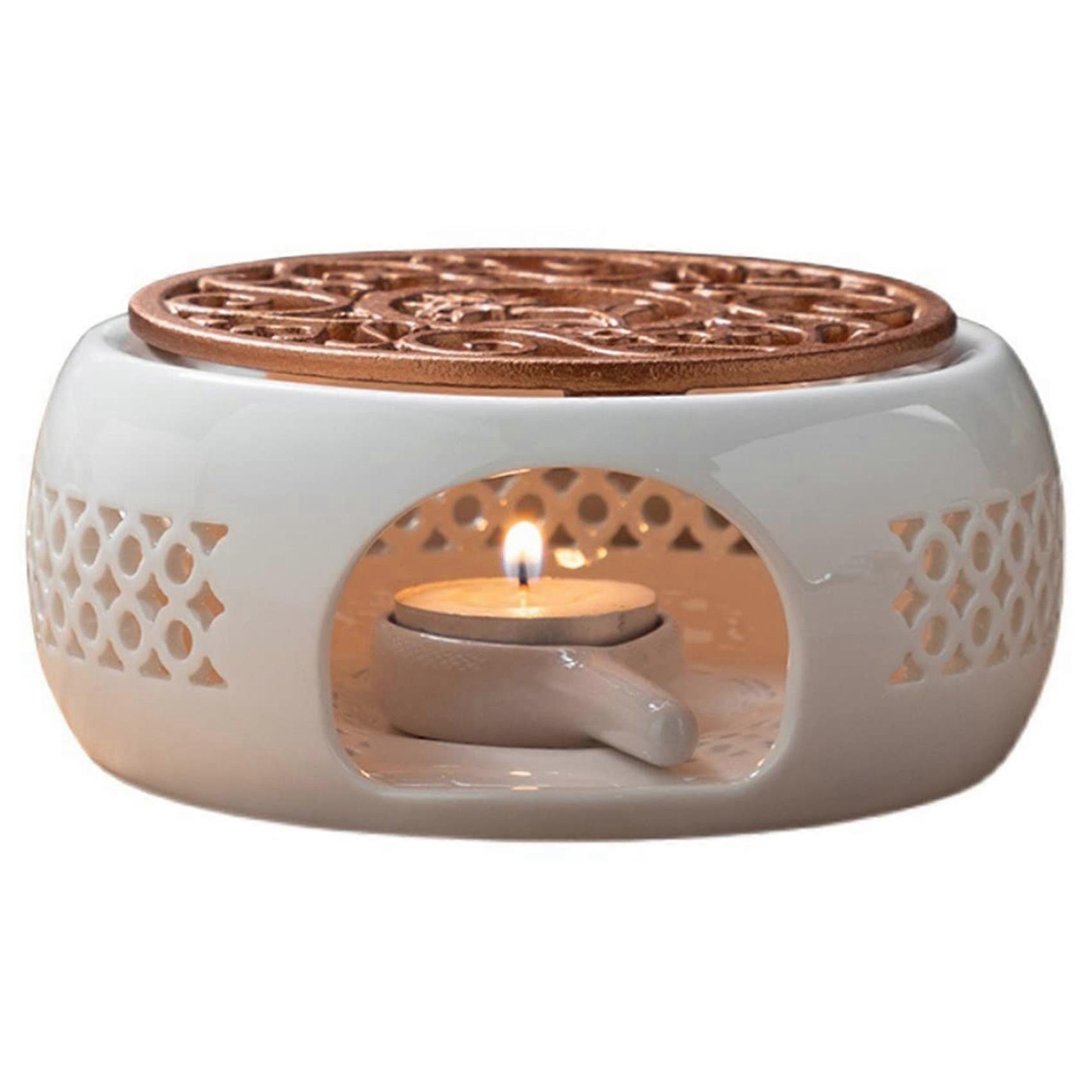 Ceramic Teapot Warmer Holder Base Tea Warmer Insulation Base Tea Coffee Water Warmer Candle Heating