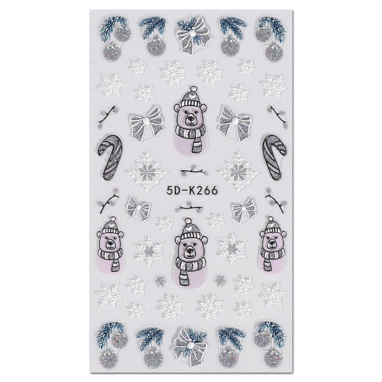1 Sheet Christmas Nail Art Sticker Fine Workmanship Snowflake Bow Pattern Nail Art Decoration for