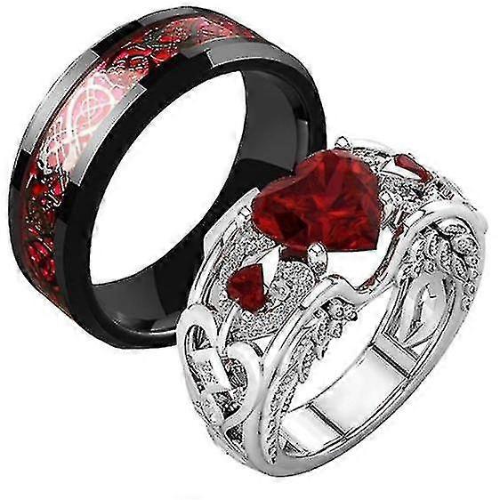 Matchende ringe til par Par Ringe Sæt Matchende Hjerteringe Lover Ringe