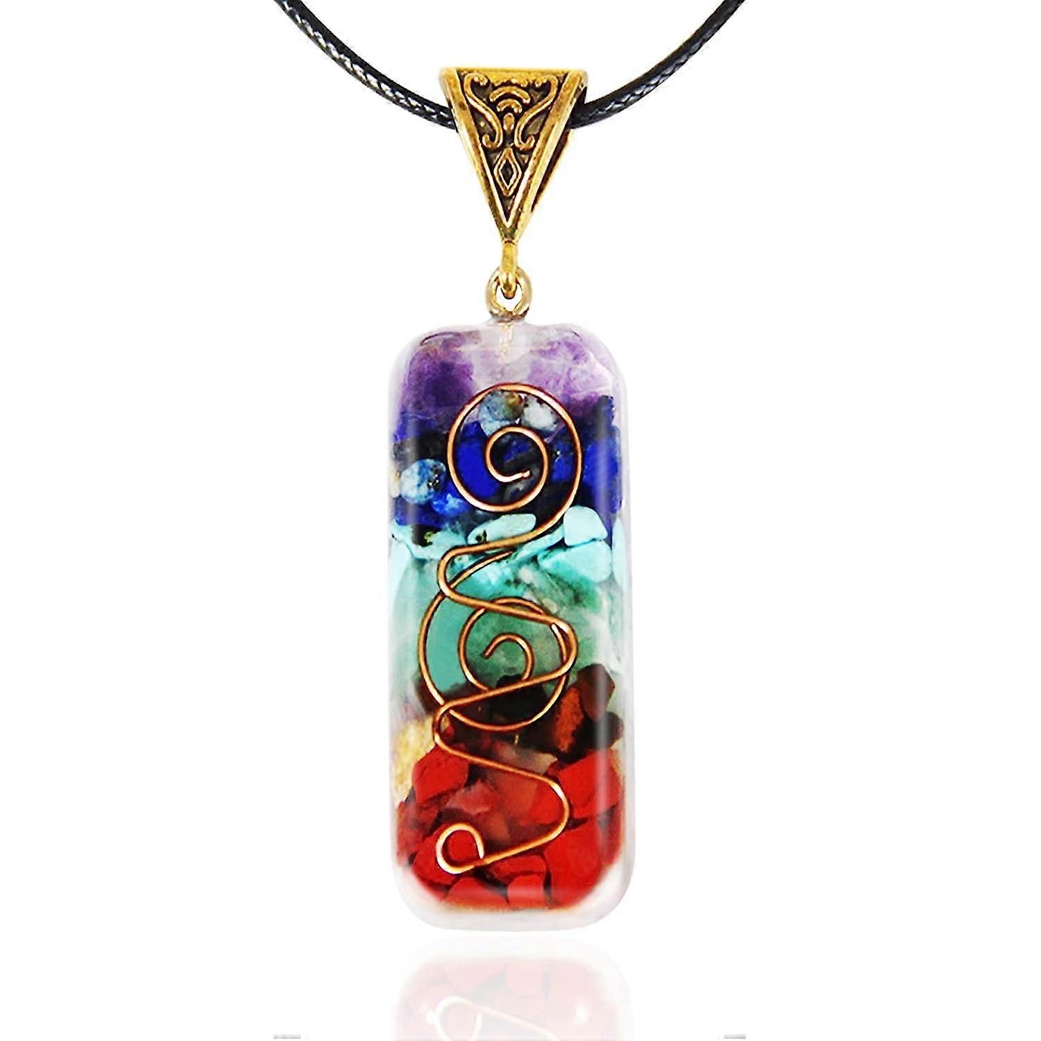 Natural Amethyst Orgonite Pendant – Chakra Healing Crystal Necklace
