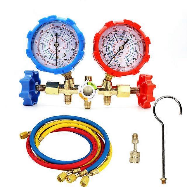 For R410a R32 R404a R134a Refrigerant Manifold Gauge Air Condition Refrigeration Set Air Conditioning Tools With Hose And Hook