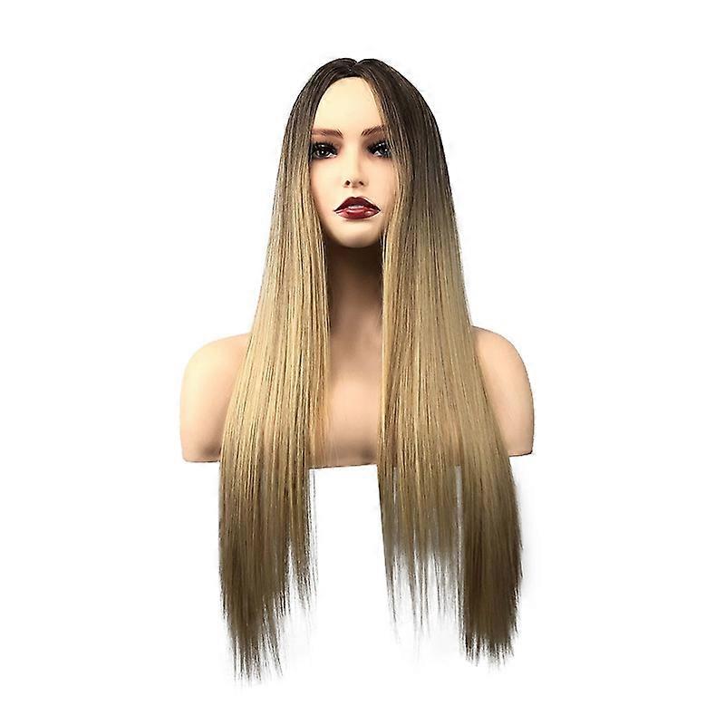 Parrucca da donna bionda opaca seta graduale lunga liscia