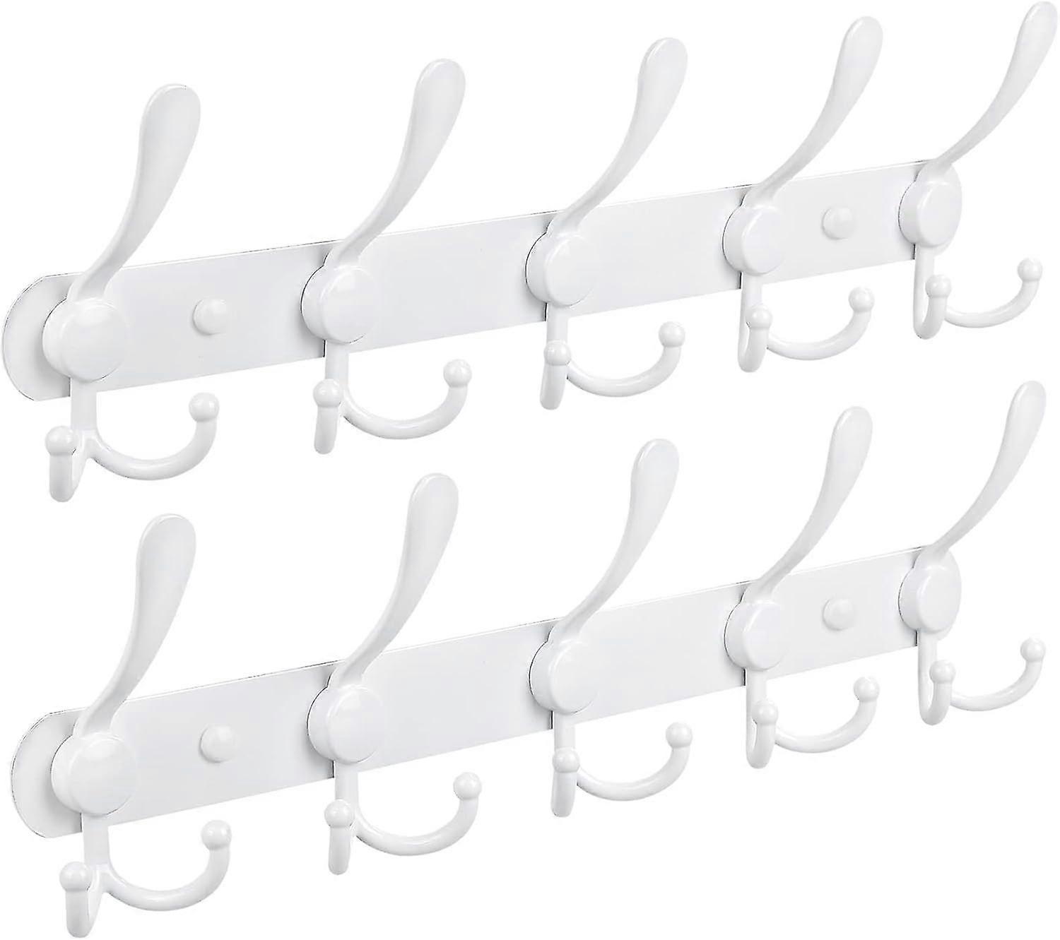 Porte Manteau Mural, 2 Paquets de 15 Crochets Rail Mural en Acier Inoxydable pour Manteau Serviettes