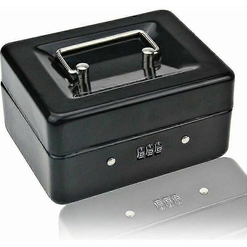 Small Coin Cash Box With Combination Lock - Durable Metal Coin Cash Box With Lockable Storage Tray[jl]