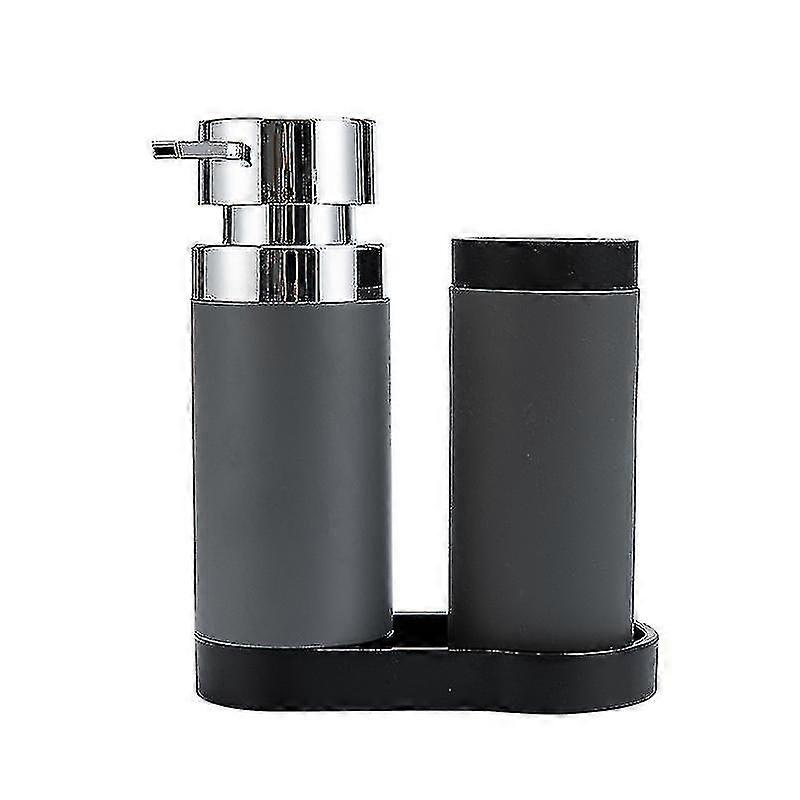 Station de lavage, distributeur de liquide vaisselle et distributeur de savon liquide, gris, 240 ml, 15 x 18 x 6 cm