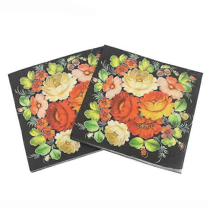 20pcs Color Printed Mapkins Camellia Facial Tissues Party Paper Camellia Printed Napkin Paper