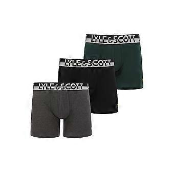 Lyle & Scott 3er Pack Herren Ashton Badehose - Dark Grey/pine Grove/black