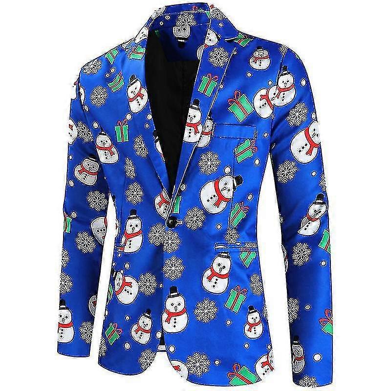 Vestes Blazer de Noël pour hommes, Casual One Button Noël Costume