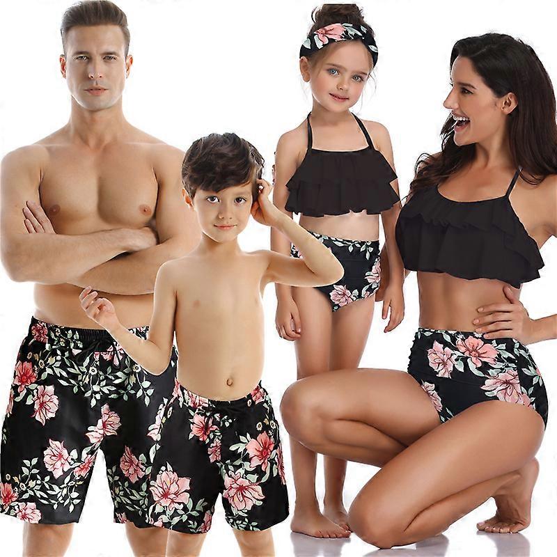 Familie Badeanzüge Matching Set Mutter Tochter Bikini Bademode Vater Sohn Badehose