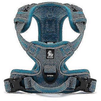 No Pull Dog Harness Reflective Adjustable With 2 Snap Buckles Easy Control Handle S Blue
