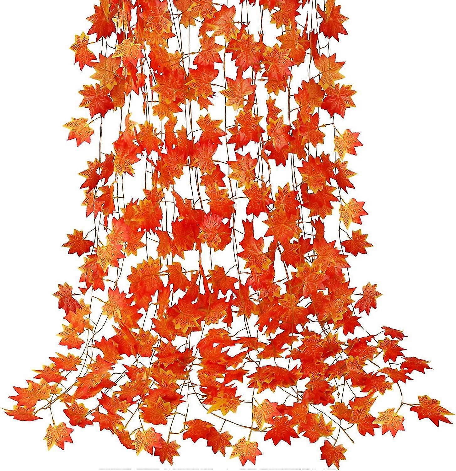 12 Pack Autumn Fall Leaf Garland